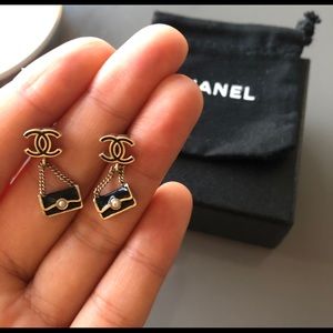 Chanel Mini CC Flap Chain Bag Earrings